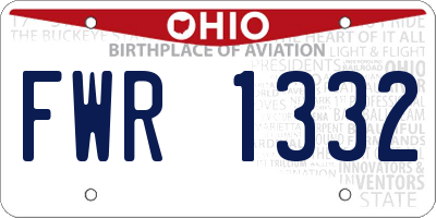 OH license plate FWR1332