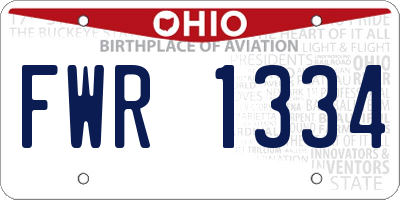 OH license plate FWR1334