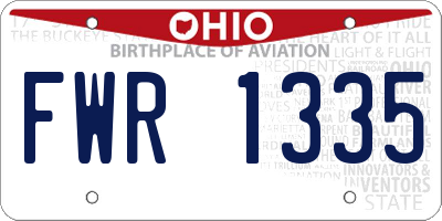 OH license plate FWR1335