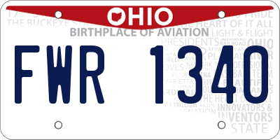 OH license plate FWR1340