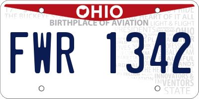 OH license plate FWR1342