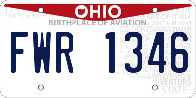 OH license plate FWR1346