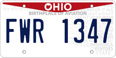 OH license plate FWR1347