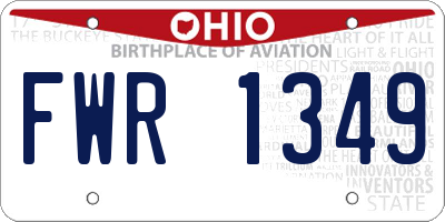 OH license plate FWR1349