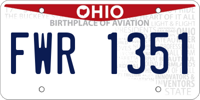 OH license plate FWR1351