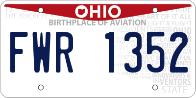 OH license plate FWR1352