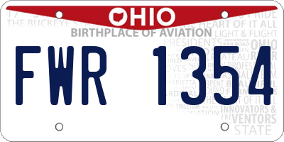 OH license plate FWR1354