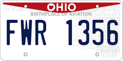 OH license plate FWR1356