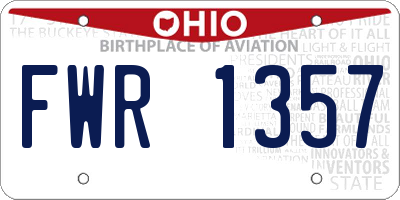 OH license plate FWR1357