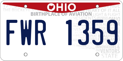 OH license plate FWR1359