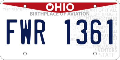 OH license plate FWR1361