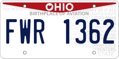 OH license plate FWR1362