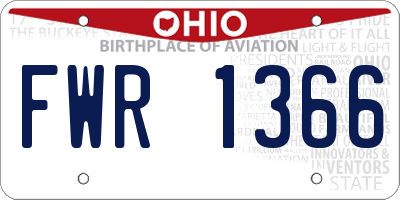 OH license plate FWR1366