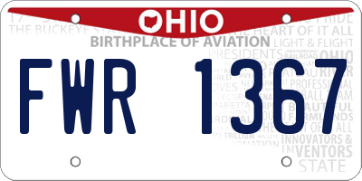 OH license plate FWR1367