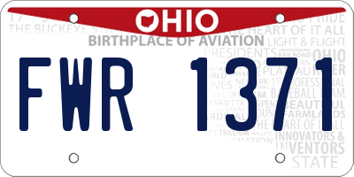 OH license plate FWR1371