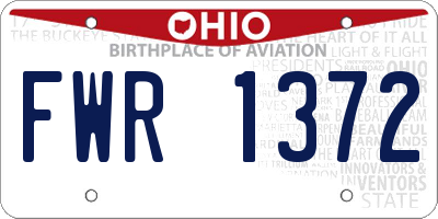 OH license plate FWR1372