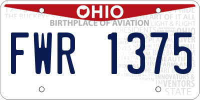 OH license plate FWR1375
