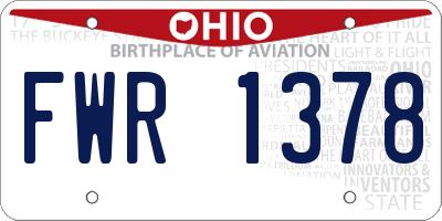 OH license plate FWR1378