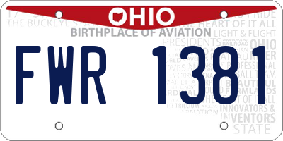 OH license plate FWR1381