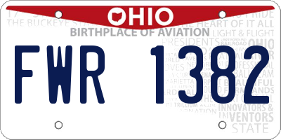 OH license plate FWR1382