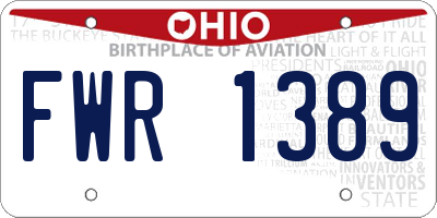 OH license plate FWR1389