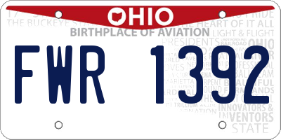 OH license plate FWR1392