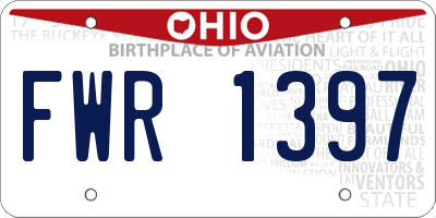OH license plate FWR1397