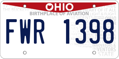 OH license plate FWR1398