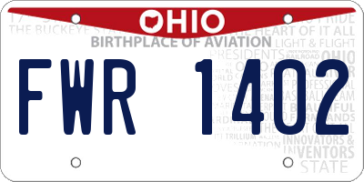 OH license plate FWR1402