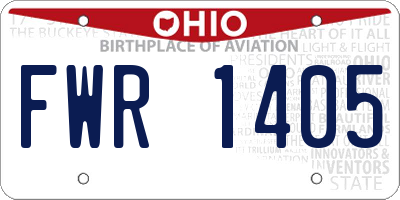 OH license plate FWR1405