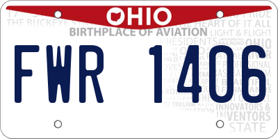 OH license plate FWR1406