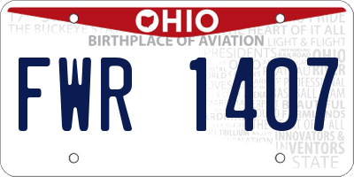 OH license plate FWR1407