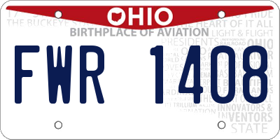 OH license plate FWR1408