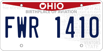 OH license plate FWR1410