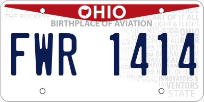 OH license plate FWR1414