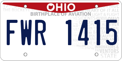 OH license plate FWR1415