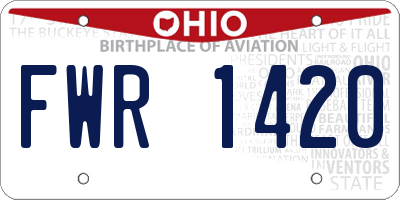 OH license plate FWR1420