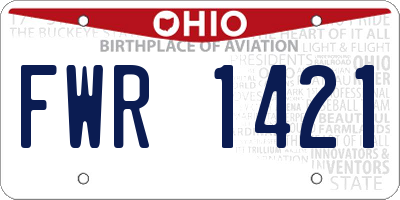 OH license plate FWR1421