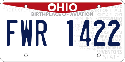 OH license plate FWR1422