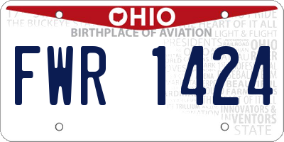 OH license plate FWR1424