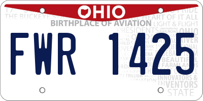 OH license plate FWR1425