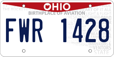 OH license plate FWR1428