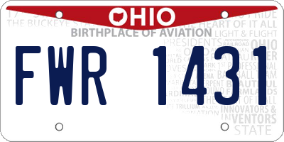 OH license plate FWR1431