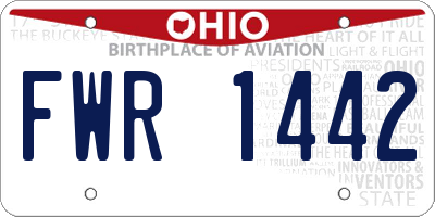OH license plate FWR1442