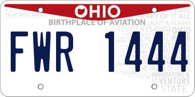 OH license plate FWR1444