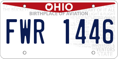 OH license plate FWR1446