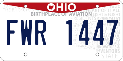 OH license plate FWR1447