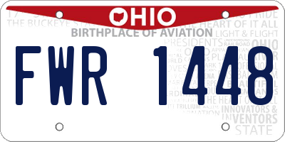 OH license plate FWR1448