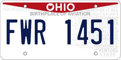 OH license plate FWR1451