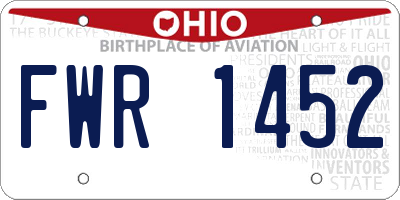 OH license plate FWR1452